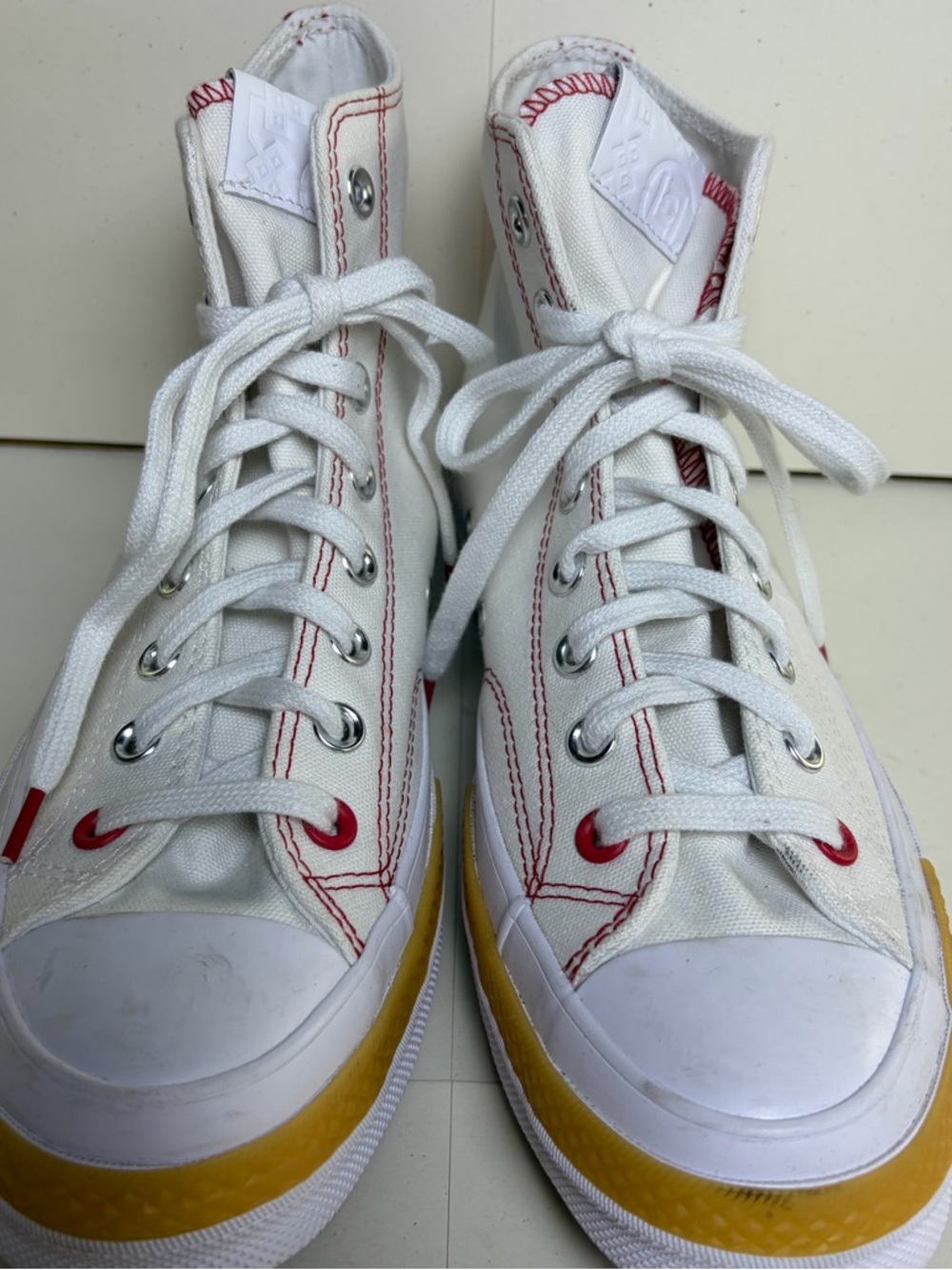 White & red High-Top CLOT x converse chuck taylor all star Sneakers m7.5/ w9.5